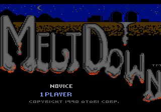 Meltdown title screen for Atari 7800
